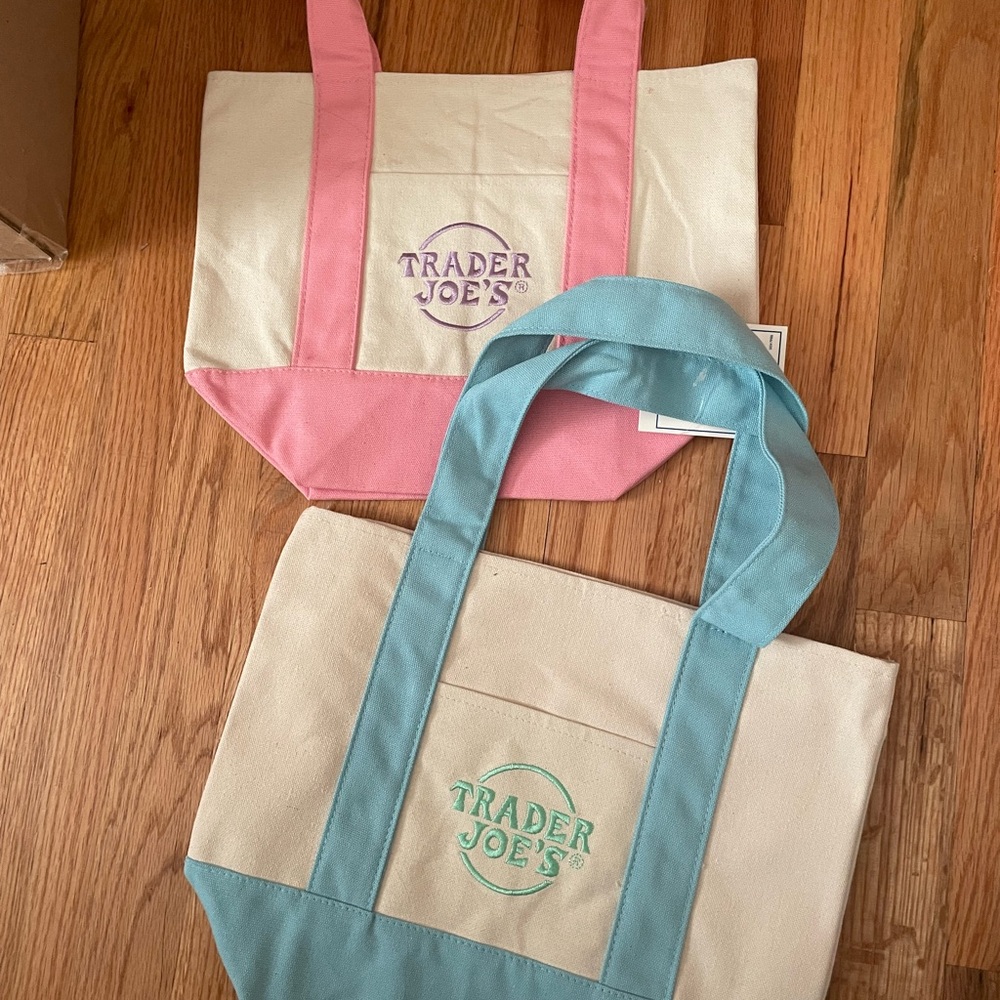 Canvas Tote Bag - Pink and Blue